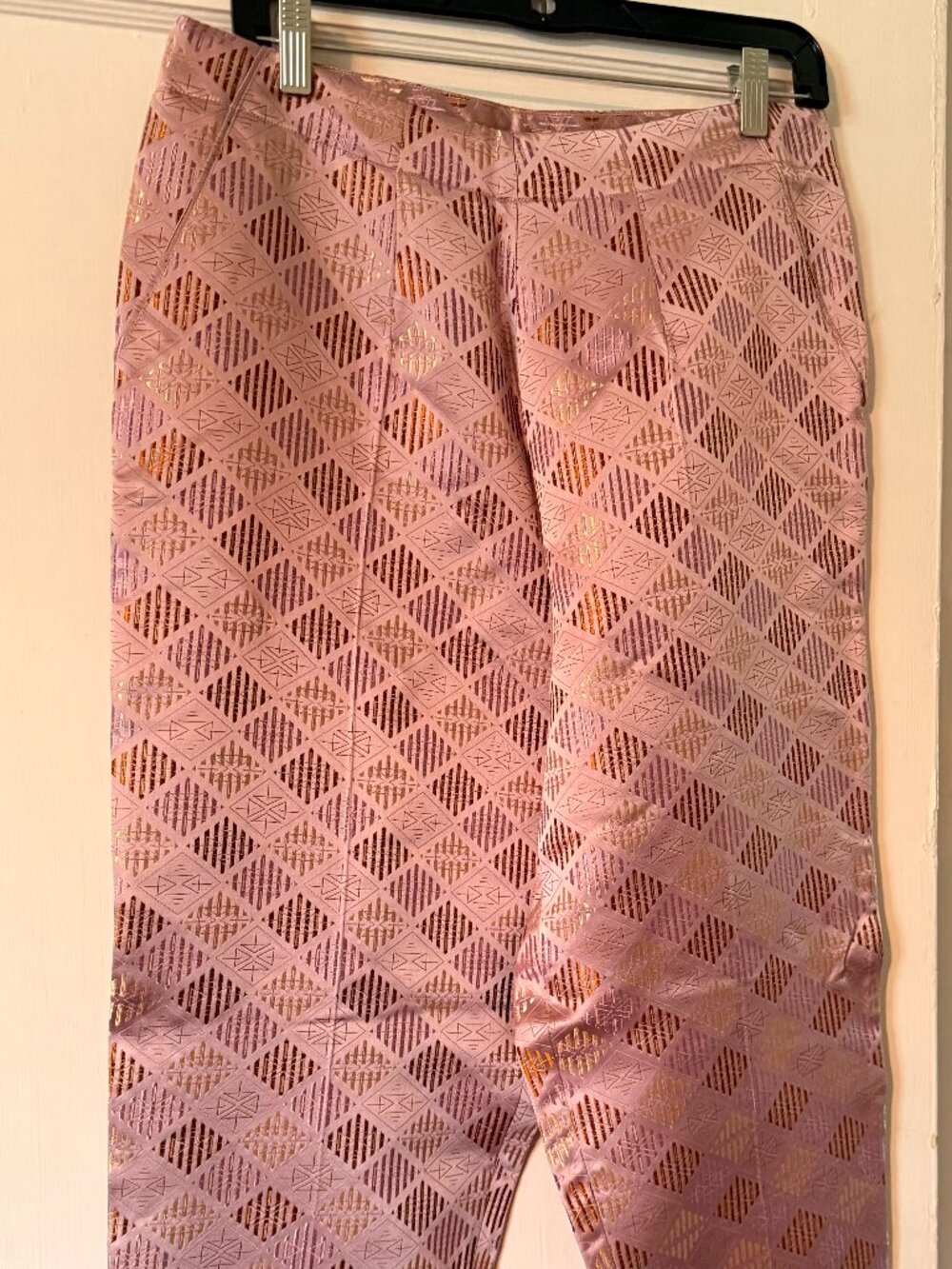 Womens' Satin Pants, Size 10, Champagne Pink by Silk Box
